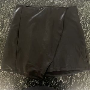Rewash Vegan Leather Wrap Skirt